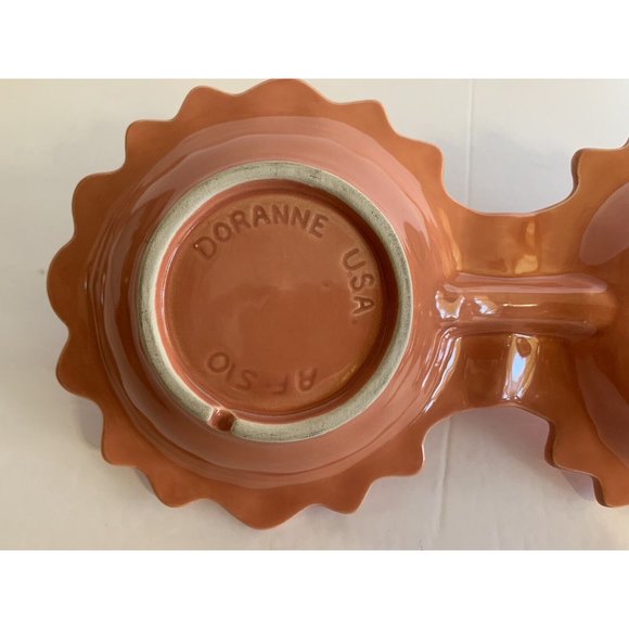 California Pottery Doranne Double Bowls With Handle Mid Century USA Vintage - Picture 7 of 10